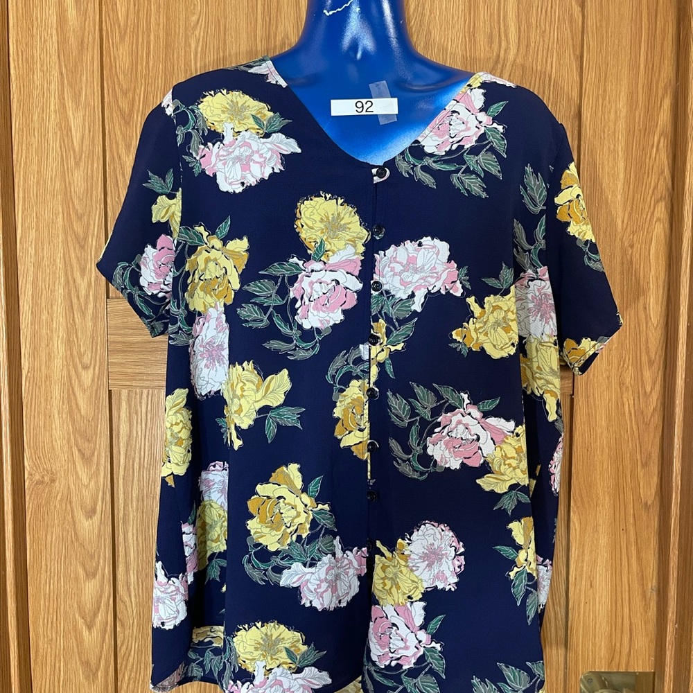 Floral Navy Women's Top